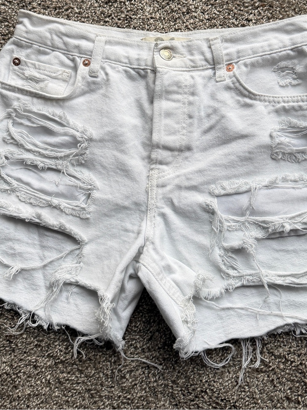 We The Free White Denim Shorts - Clean White